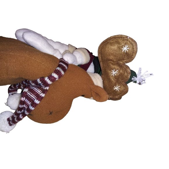 Snowmen Riding Reindeer Shelf Sitter Christmas 21 Inch Plush Decoration #640478 - Picture 8 of 9